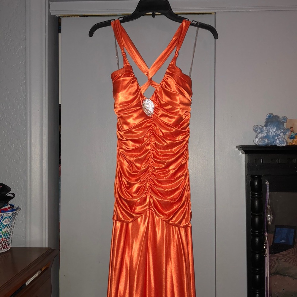 Orange prom dress